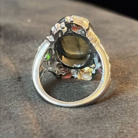 Karis Malagasy Labradorite, Multi Gemstone Celestial Garden Ring in Platinum Bon - Picture 10 of 16